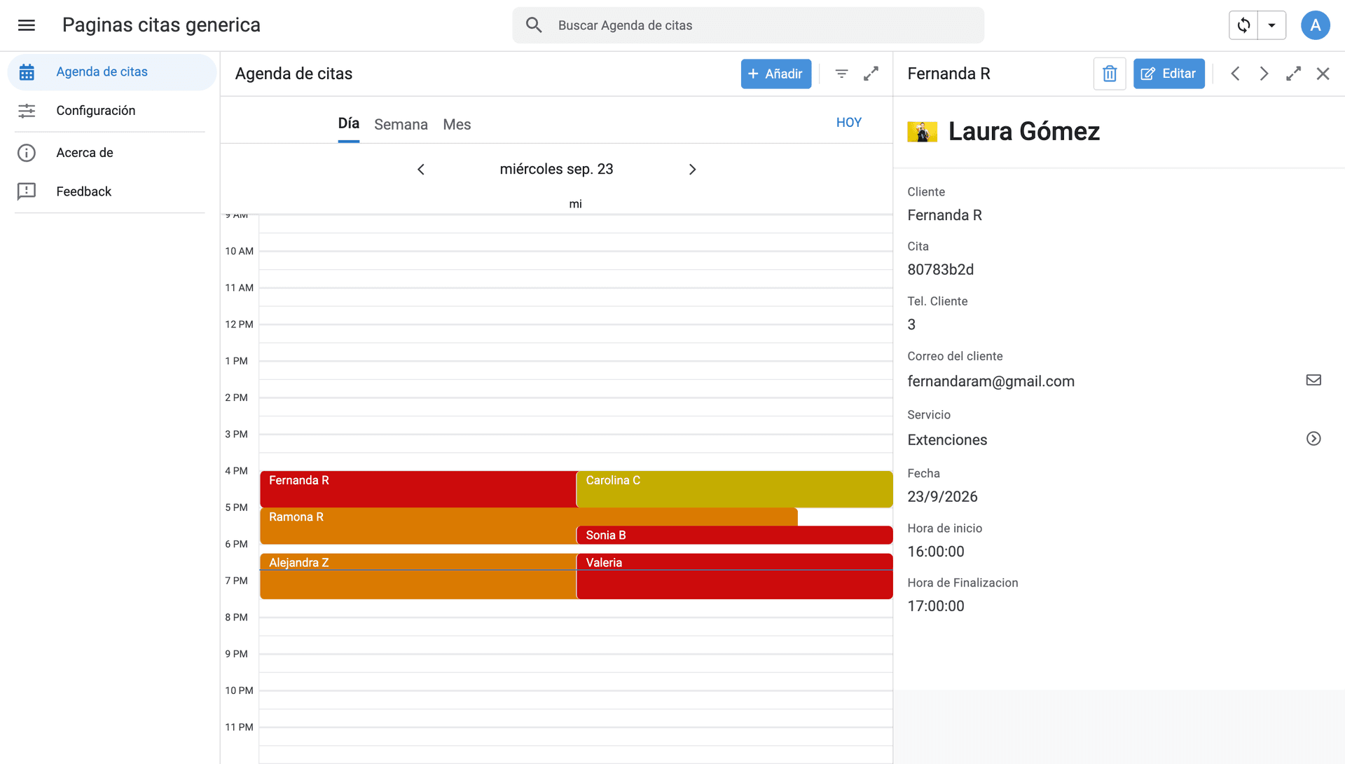 Demo de app móvil creada con AppSheet